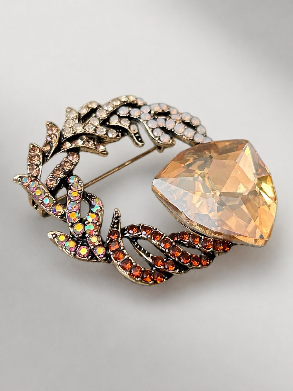 Champagne Convertible Statement Brooch Pendant